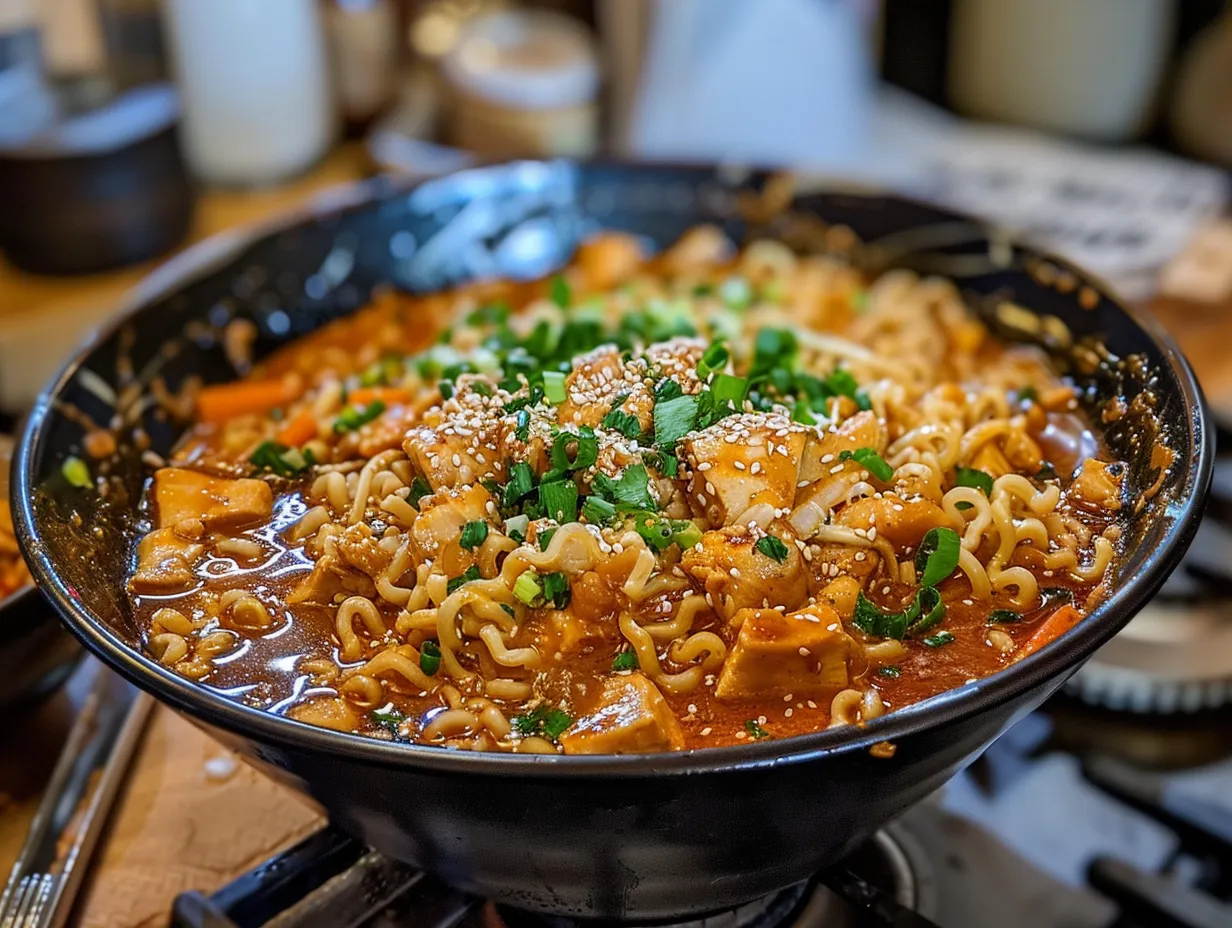 Finished Peanut Chicken Noodle Bowl