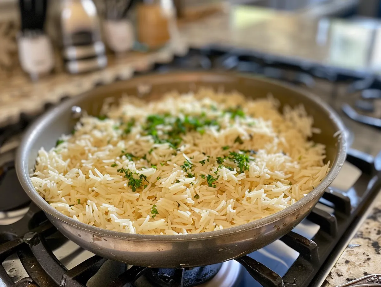 finished rice pilaf dish