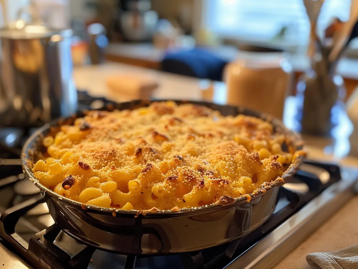 finished smoked mac and cheese