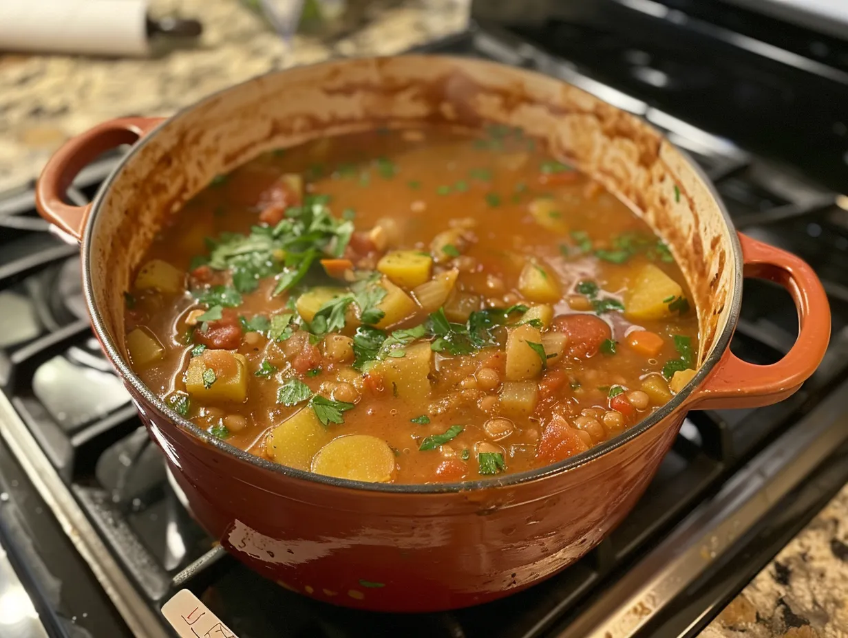 Finished spicy cajun potato chowder