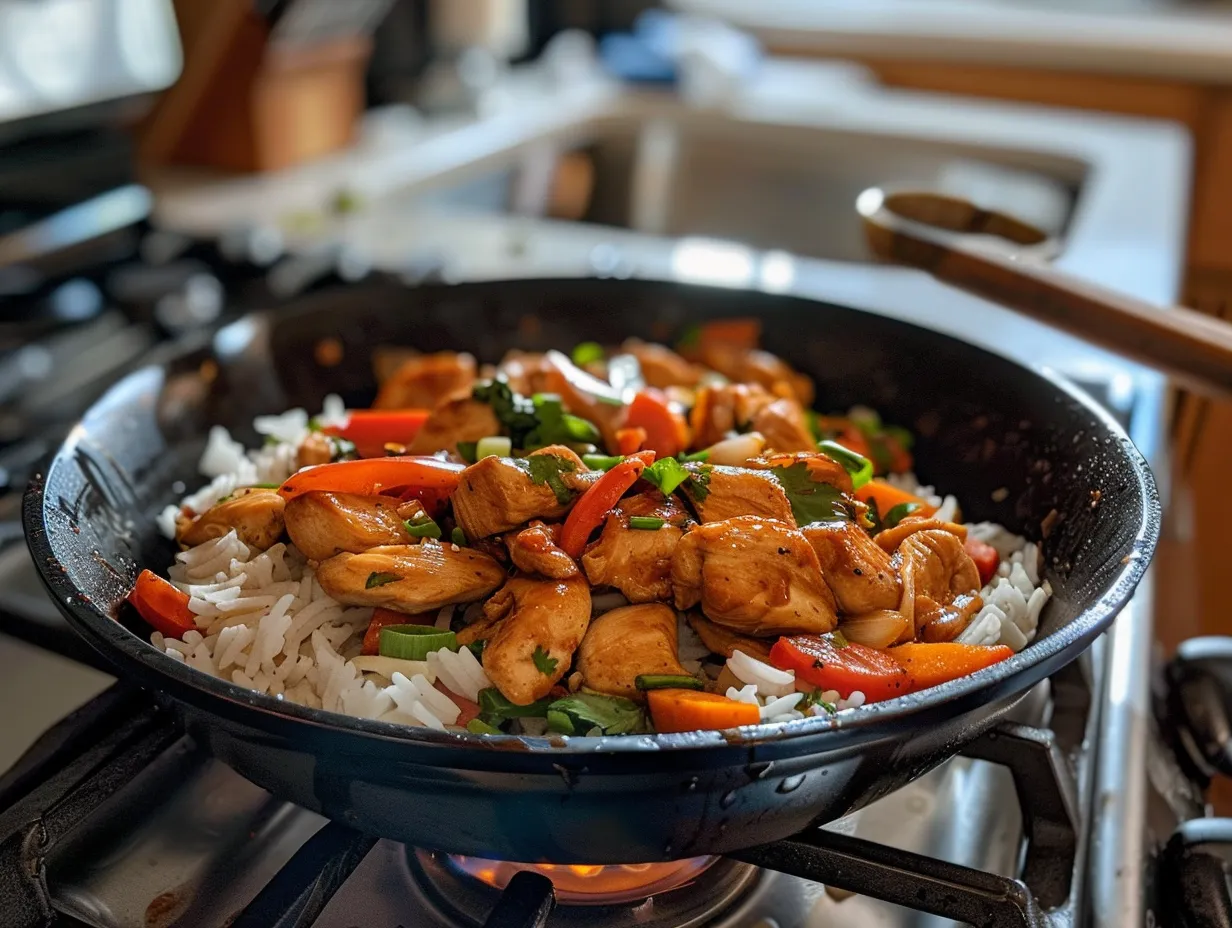 Finished Spicy Garlic Chicken Stir Fry