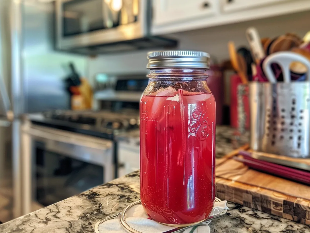 Finished Strawberry Rhubarb Soda