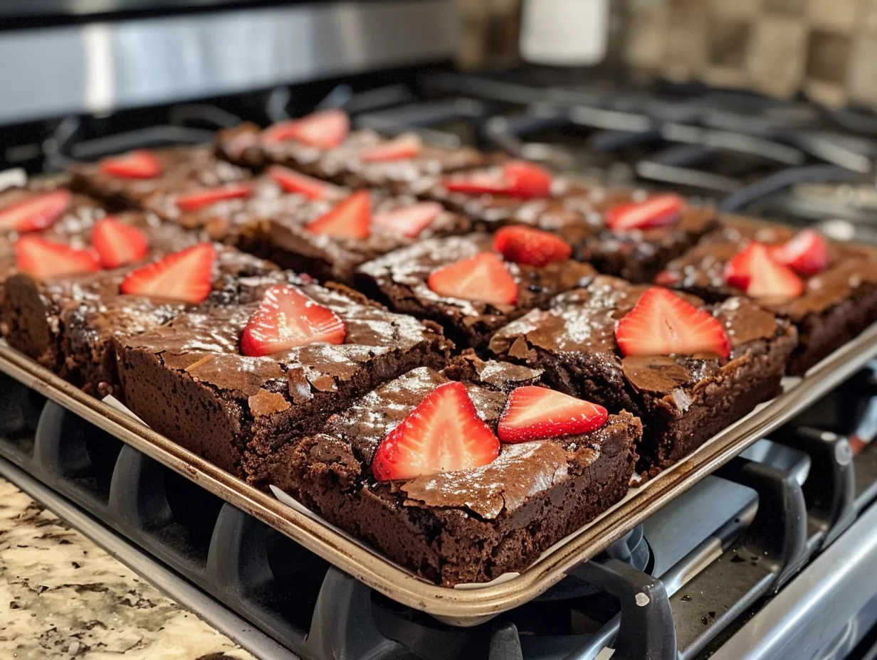 Finished Strawberry Shortcake Brownies