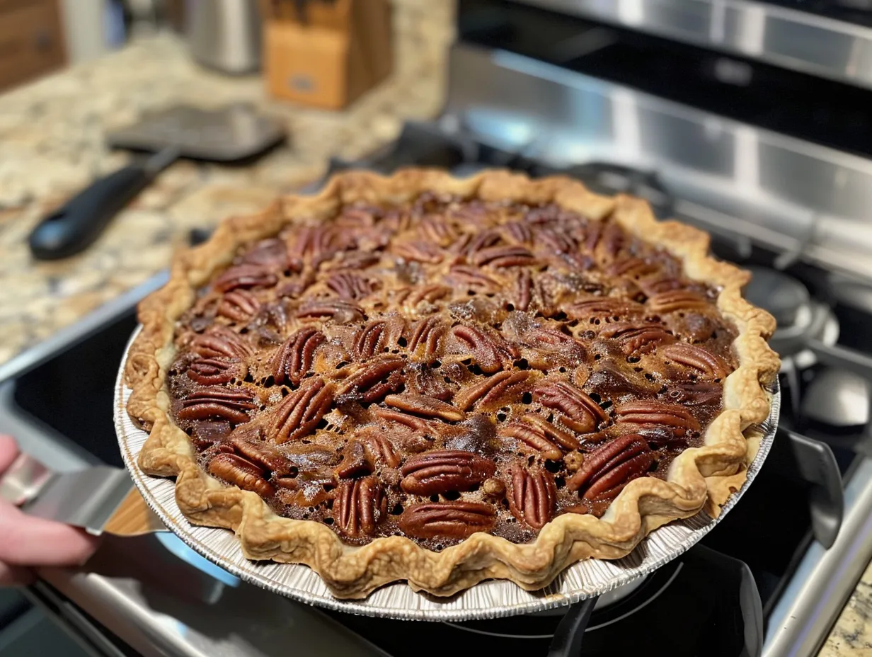 Finished Texas Chocolate Pecan Pie