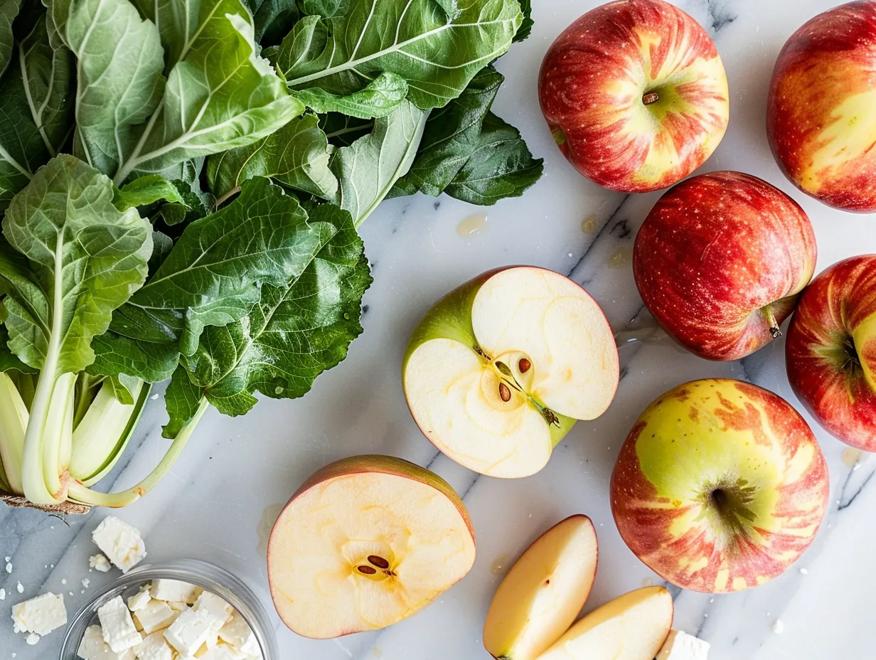Fresh Ingredients for Honeycrisp Apple and Feta Salad