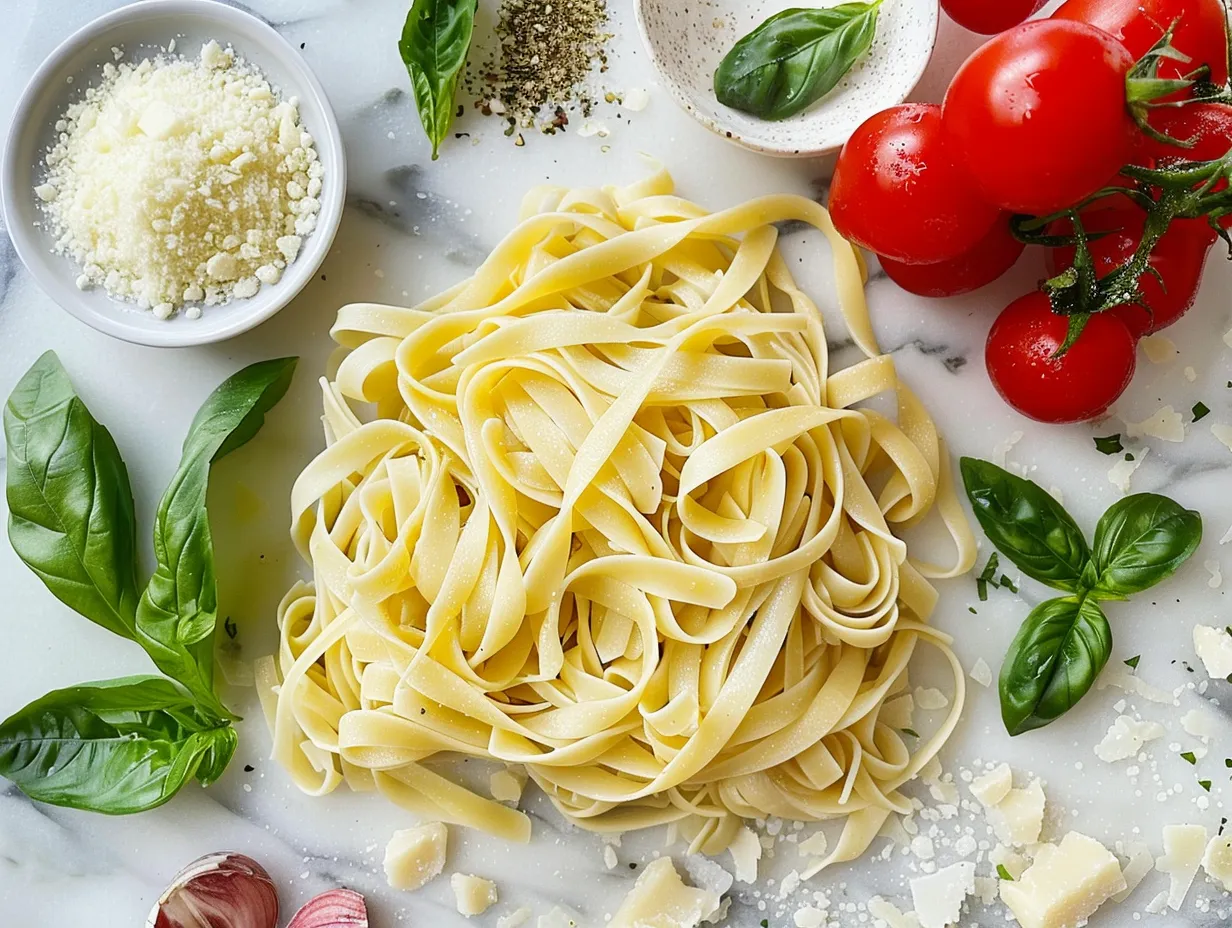 Fresh ingredients for Italian Grinder Pasta Salad