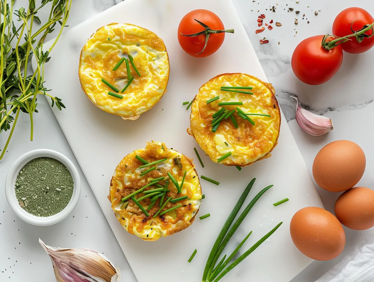 Fresh ingredients for mini omelets