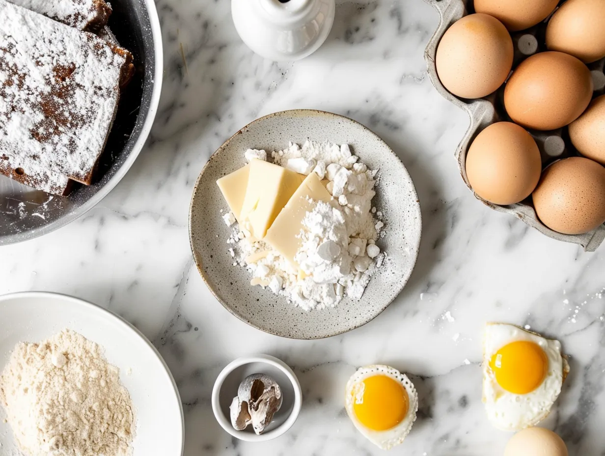Fresh ingredients for monte cristo casserole
