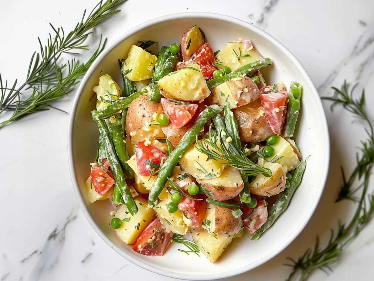 Fresh Ingredients for Potato and Green Bean Salad