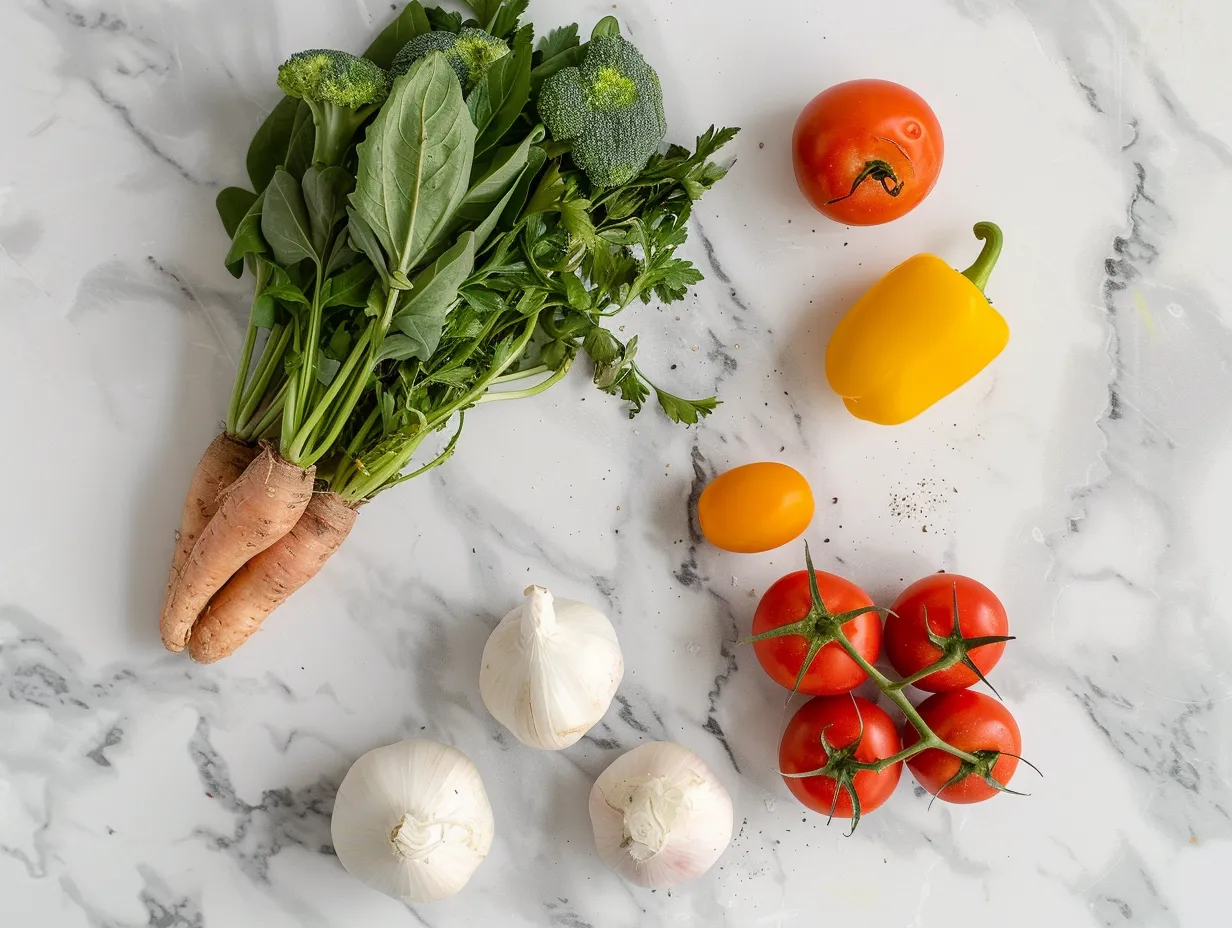 Fresh Ingredients for Veggie Nicoise Salad