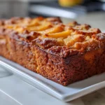 Fresh Peach Bread on a Wooden Cutting Board