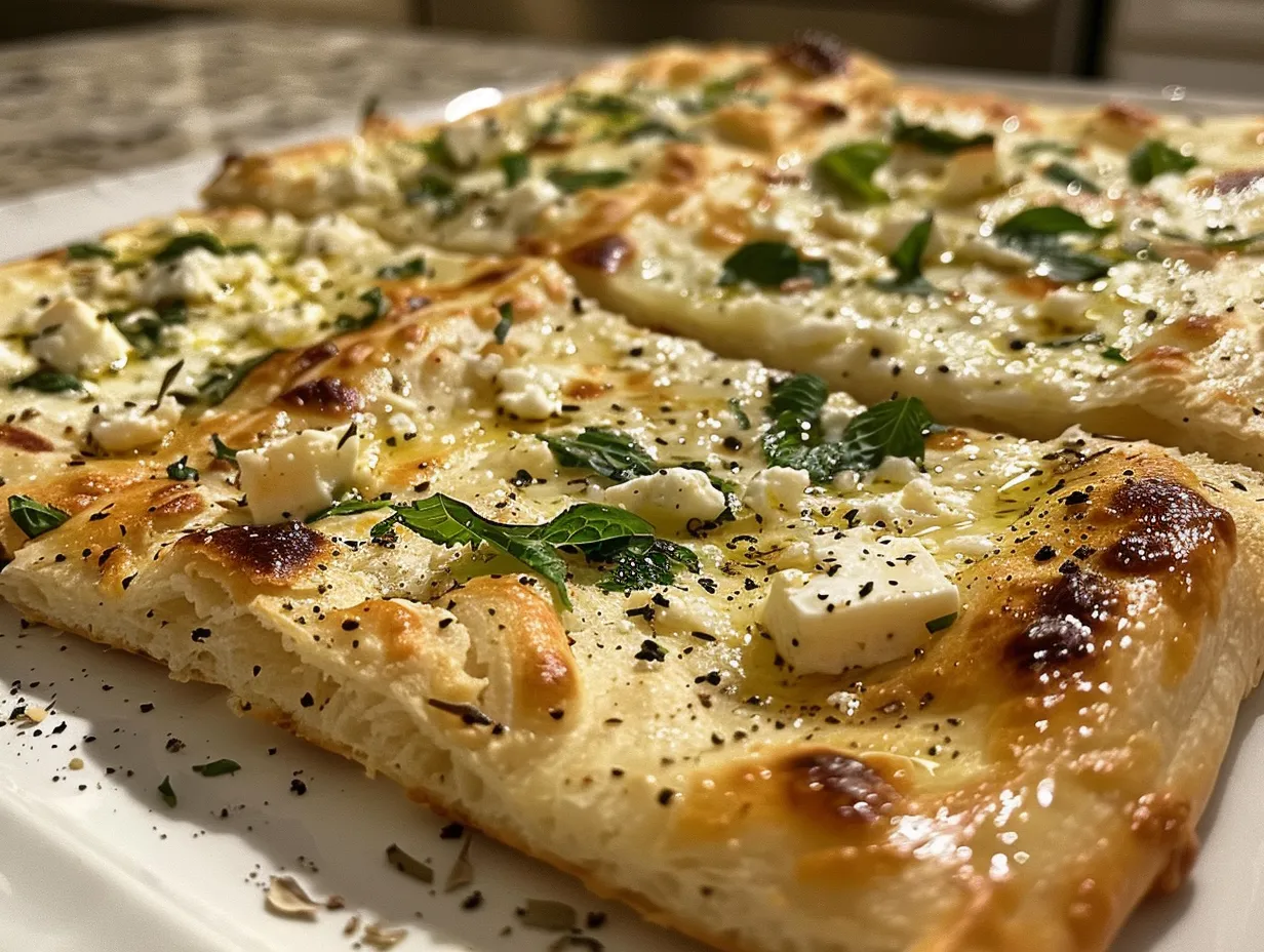 mediterranean mint and feta stuffed flatbreads