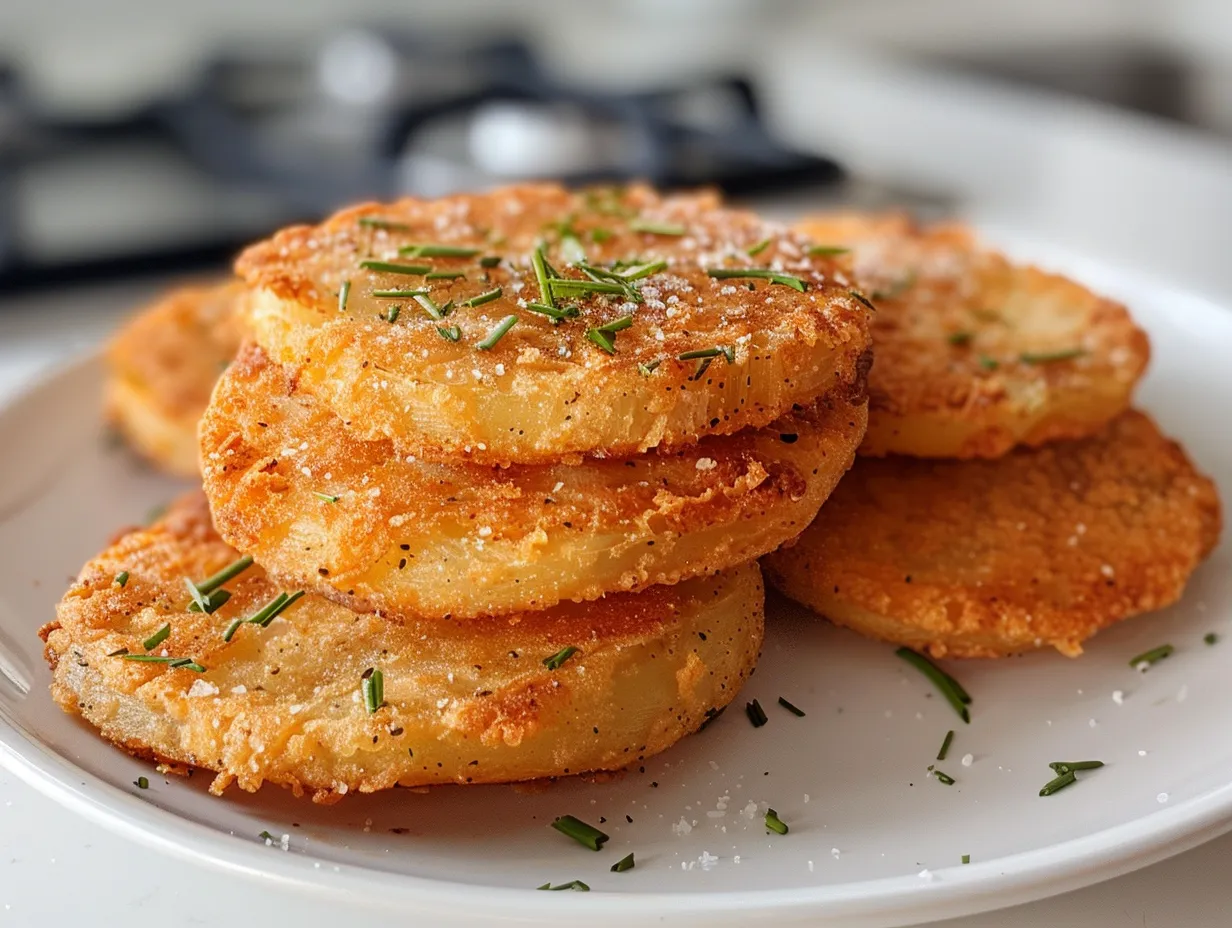 Fried Green Tomatoes on a Plate