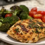 Garlic Herb Chicken with Cherry Tomatoes Broccoli