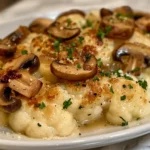 Garlic Mushrooms Cauliflower Skillet Close-up