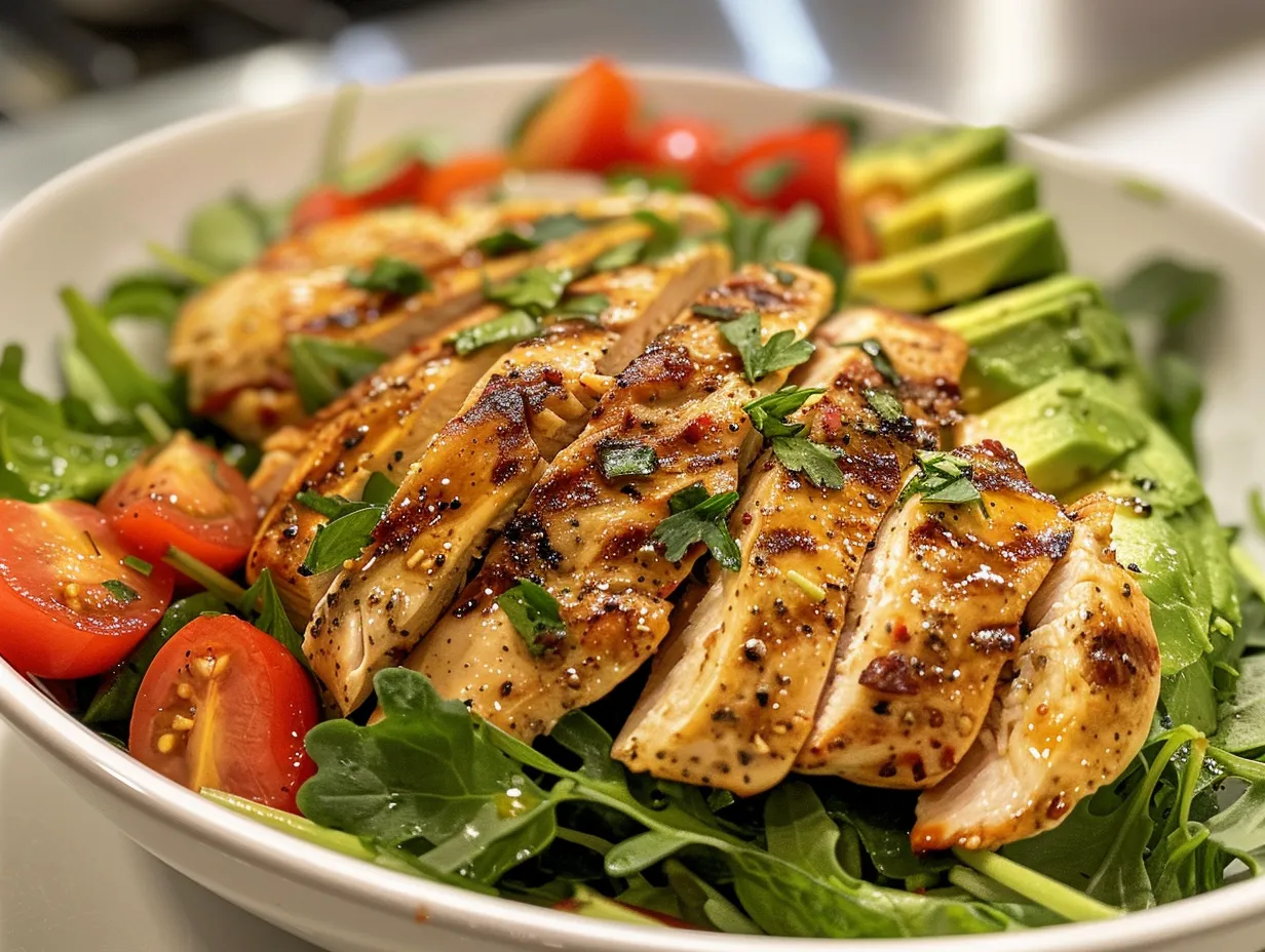 Grilled Chicken Avocado Salad Bowl Delight