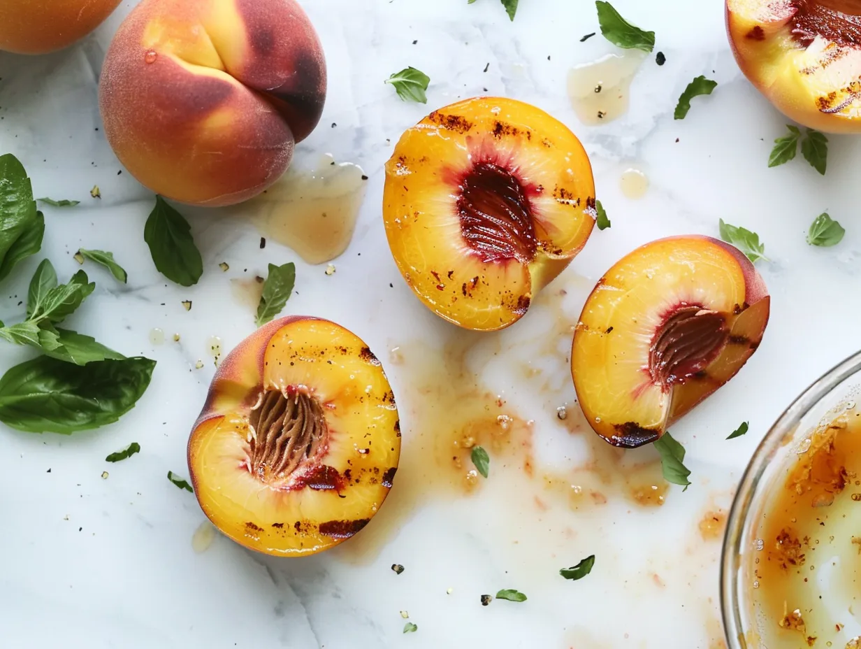 Ingredients for Easy Caramelized Grilled Peaches
