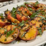 Grilled Peach Salad With Basil Vinaigrette