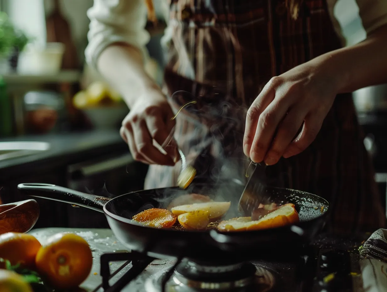 Hands Preparing Fried Green Tomatoes