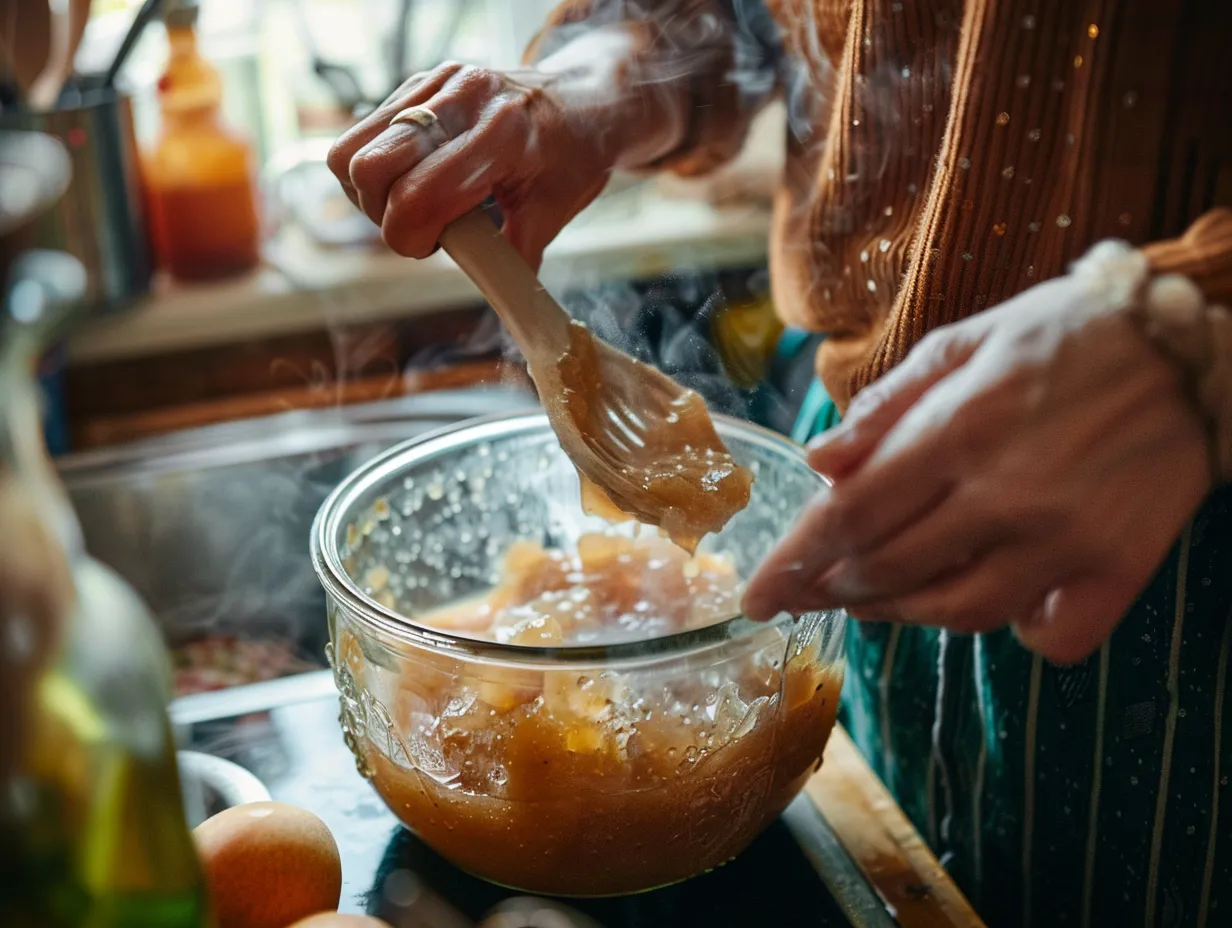 hands preparing nectarines