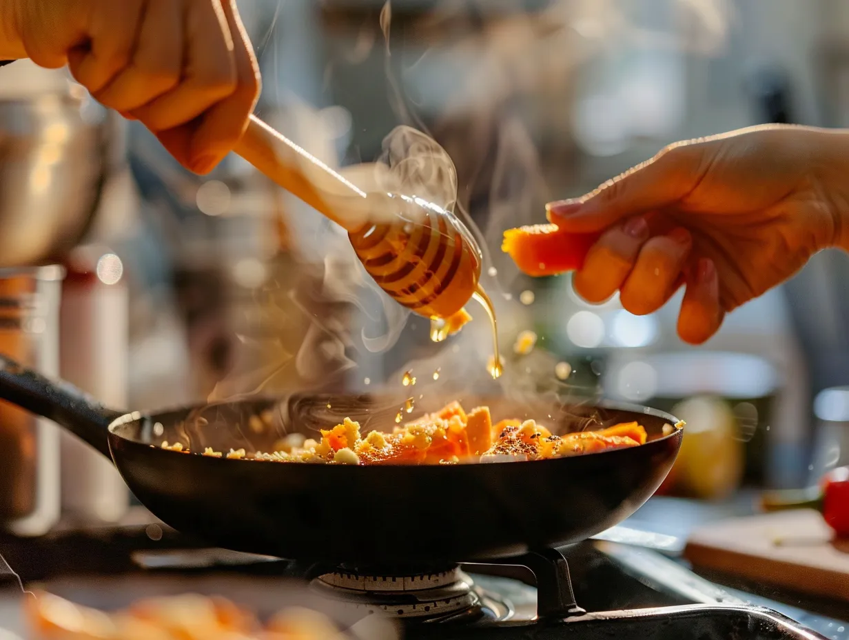 Hands Preparing Parmesan Crusted Carrots
