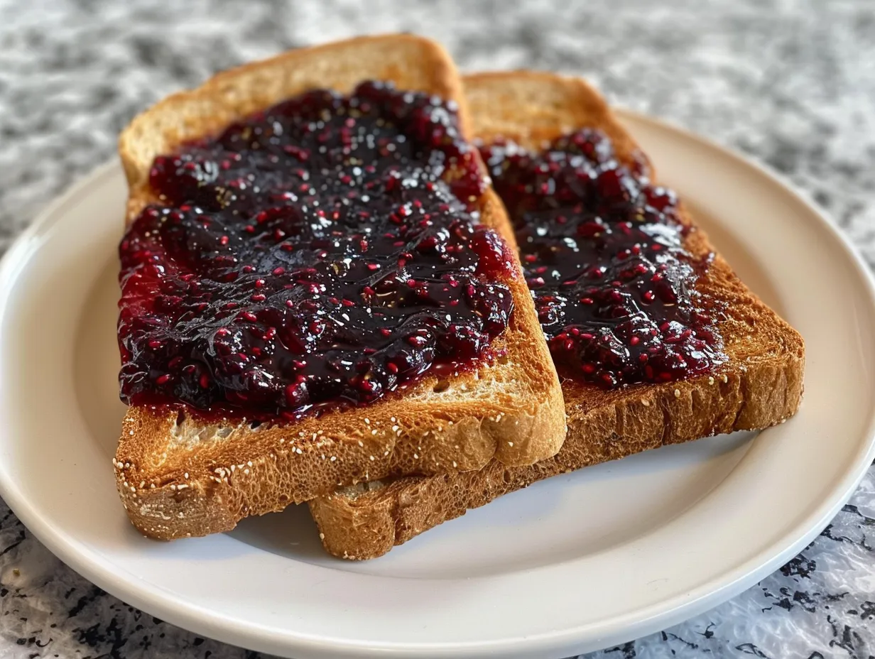Homemade Blackberry Jam on Toast