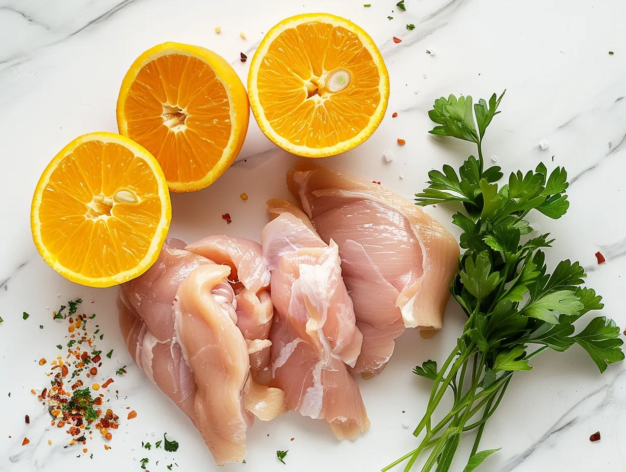 ingredients for baked orange chicken