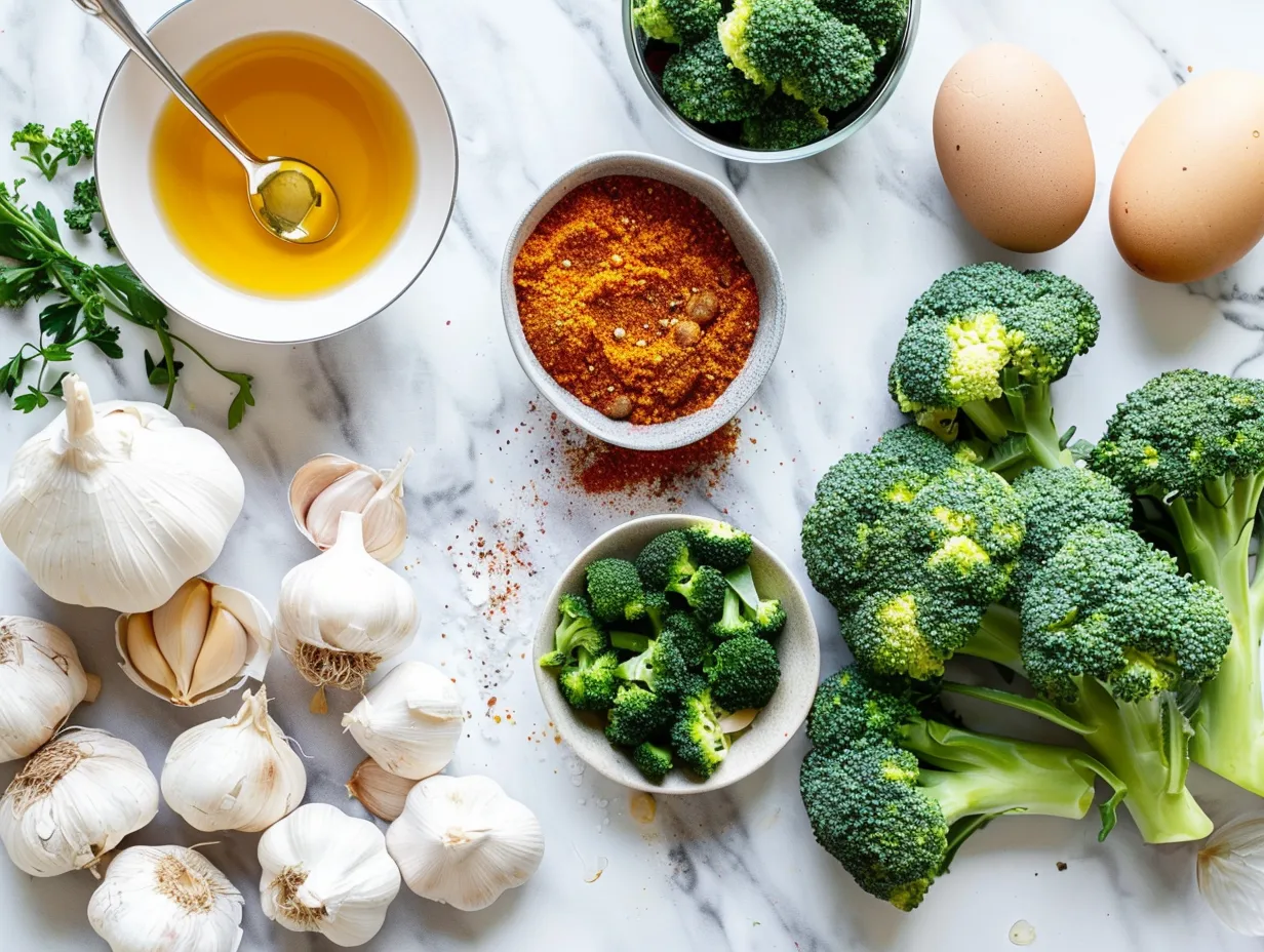 Ingredients for Chicken Sausage Broccoli Orzo Skillet