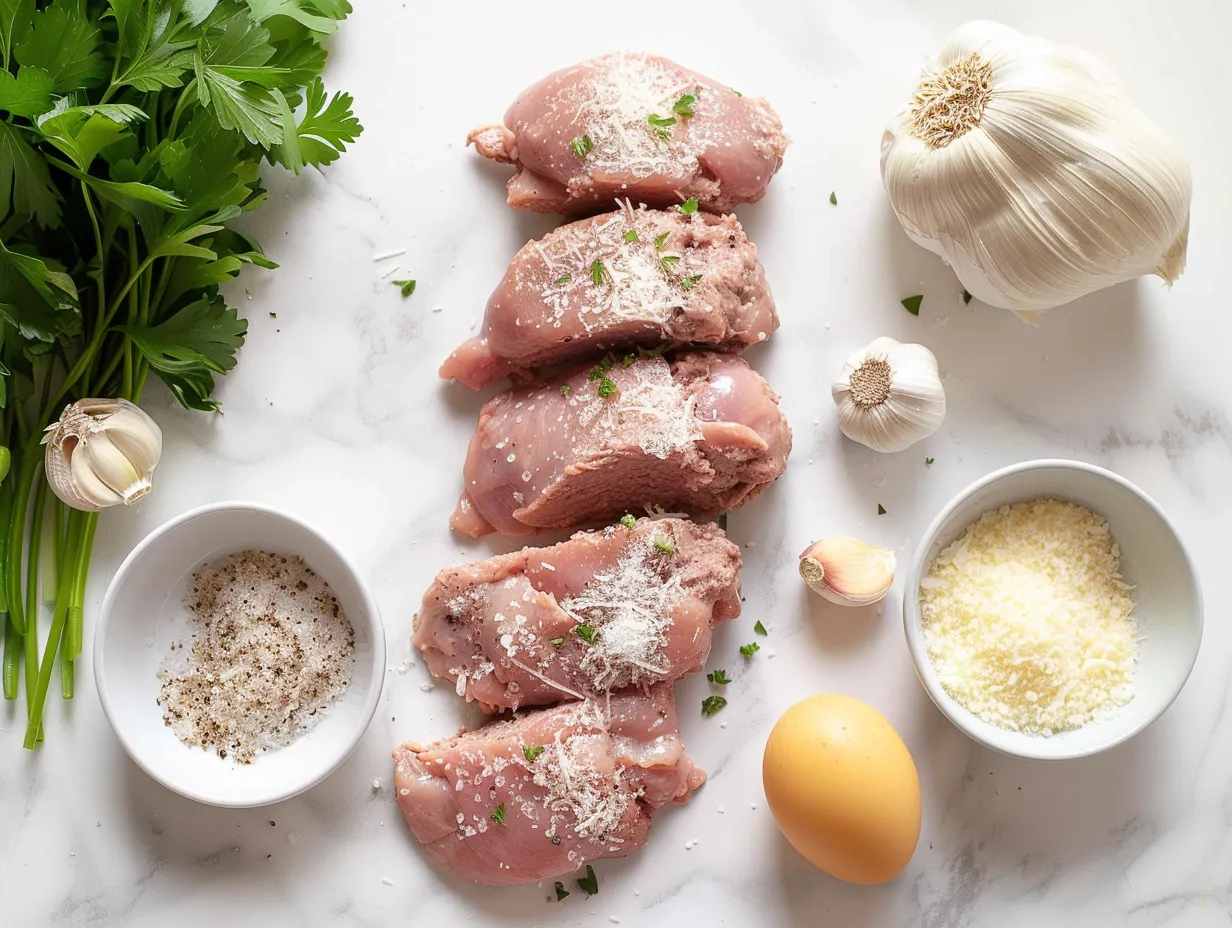 Ingredients for Garlic Parmesan Chicken Meatloaves