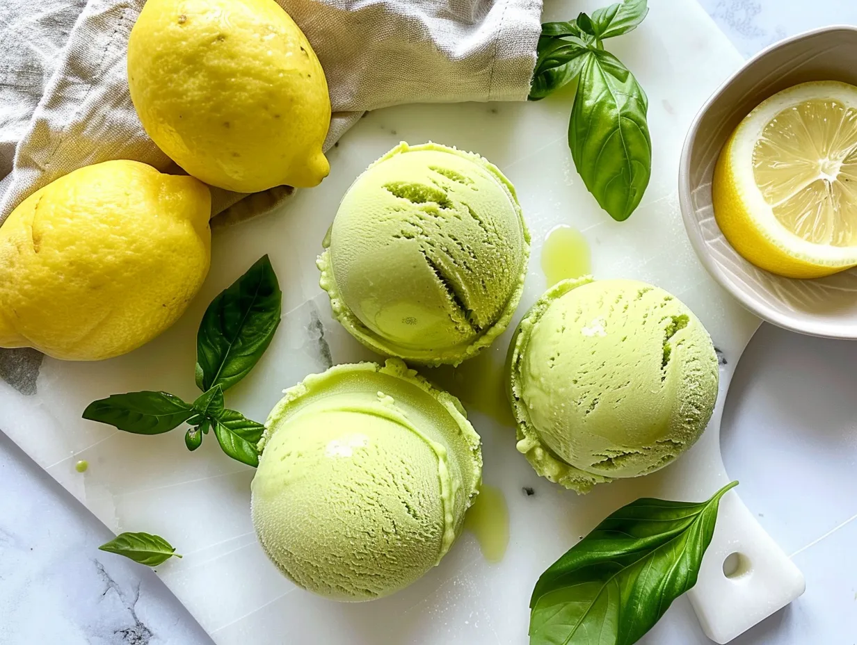 Ingredients for Lemon Basil Sorbet