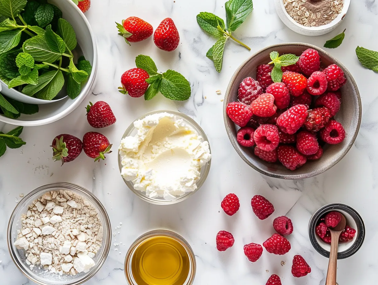 Ingredients for No-Bake Summer Berry Lasagna