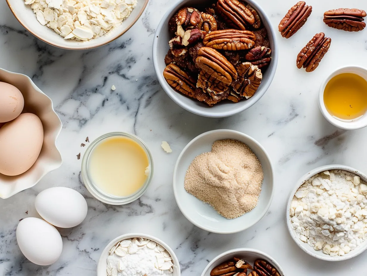 Ingredients for pecan cobbler dump cake