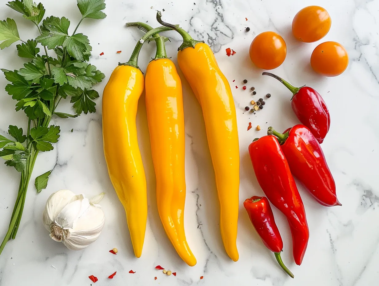 Ingredients for Pickling Banana Peppers