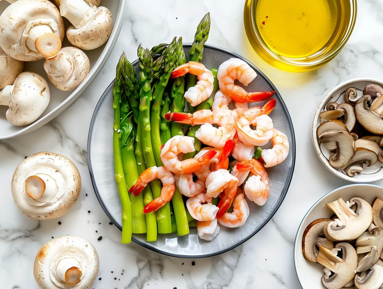 Ingredients for shrimp stir fry