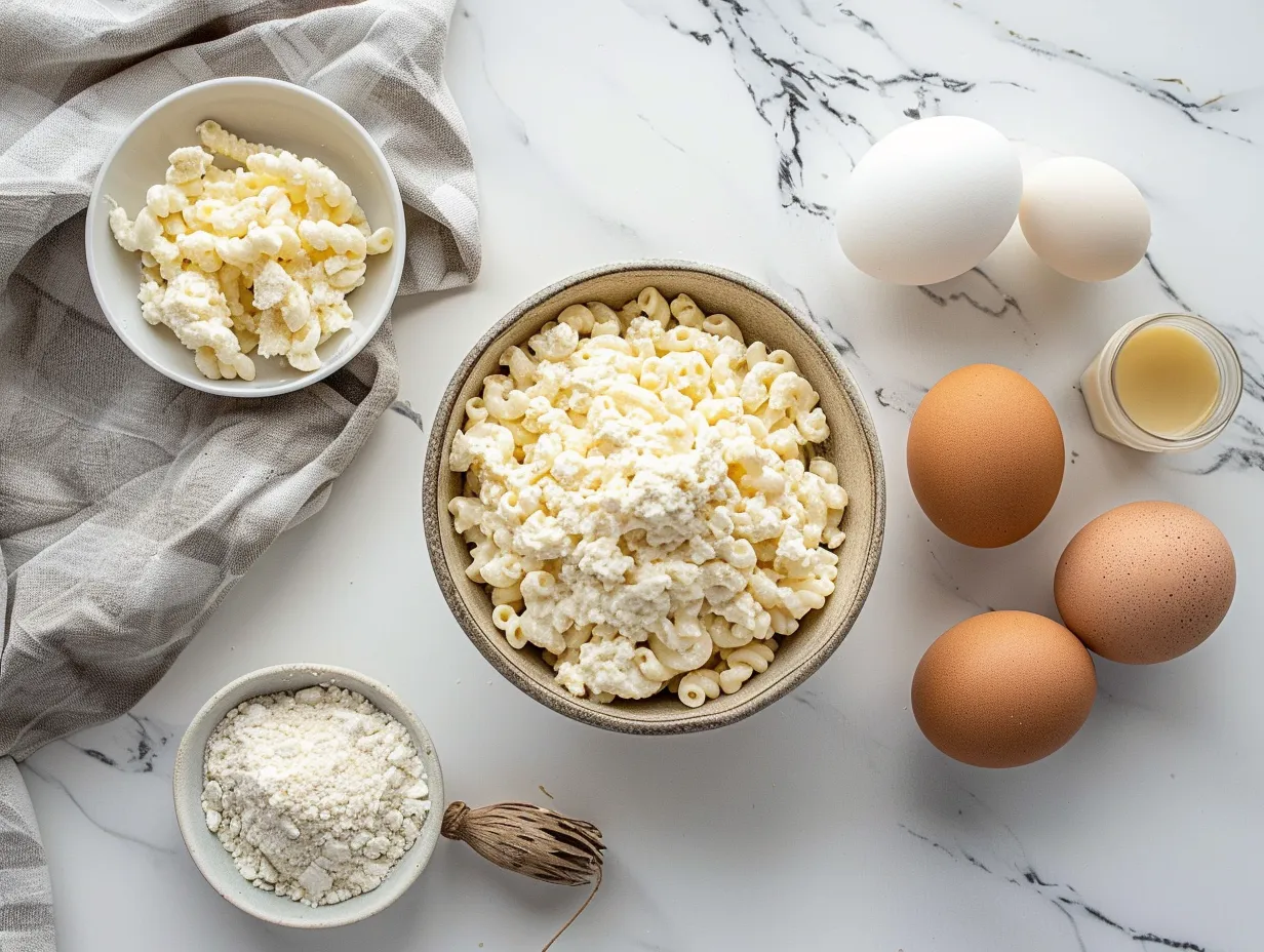 ingredients for southern baked mac and cheese