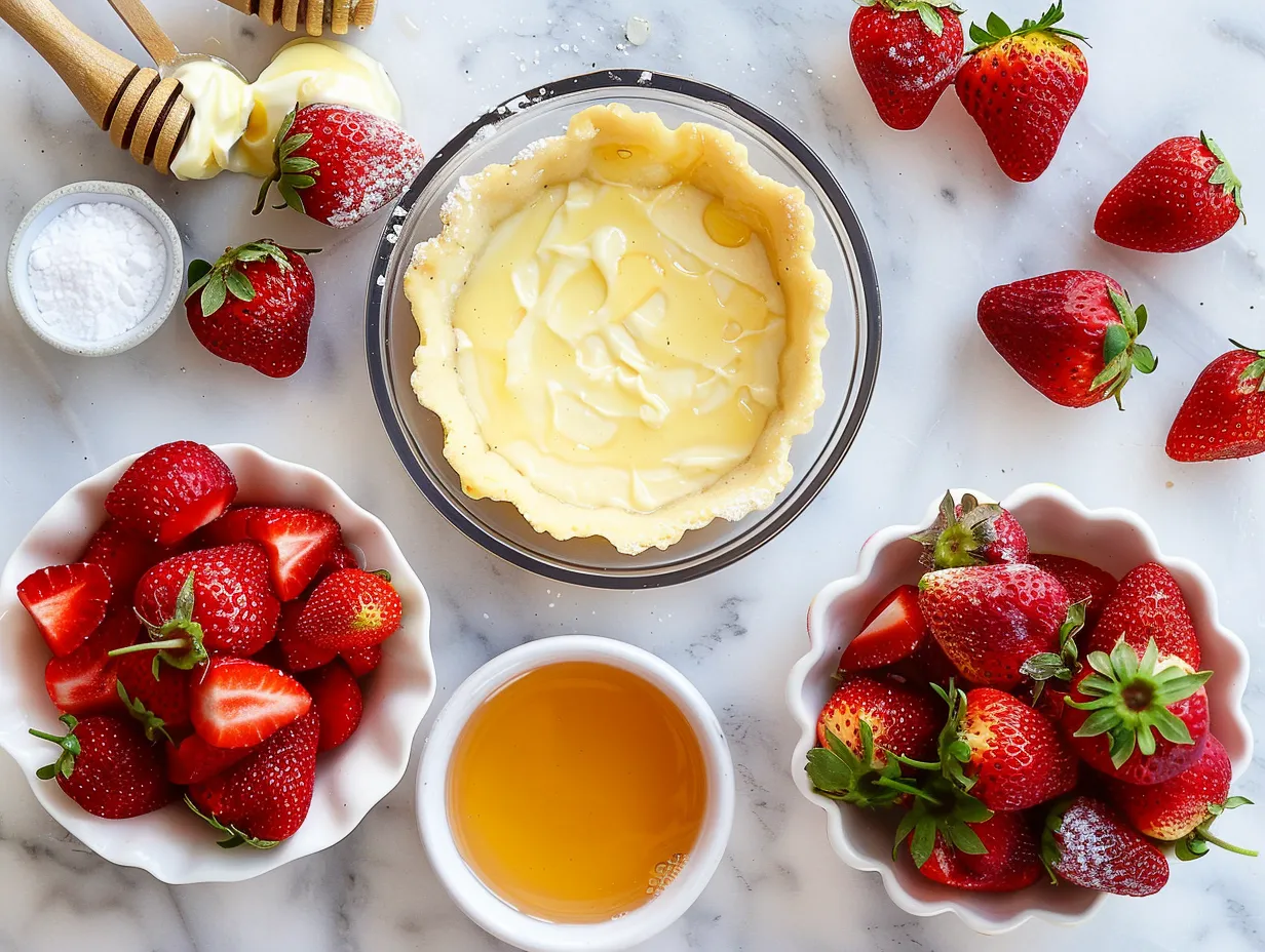 Ingredients for Strawberry Honey Custard Tarts