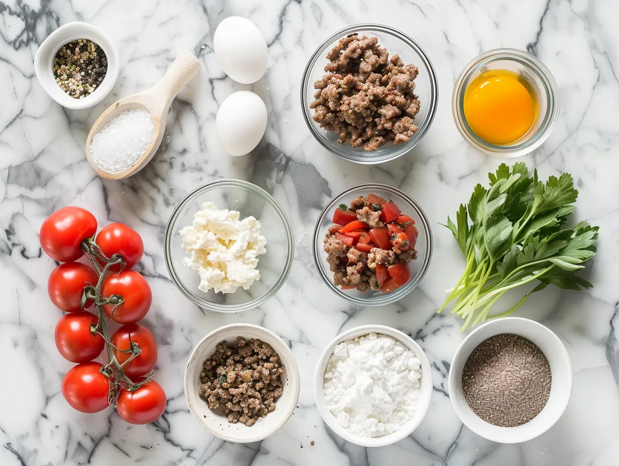 Ingredients for easy sausage breakfast casserole