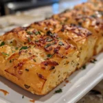 Italian Herb and Cheese Bread on a Rustic Table