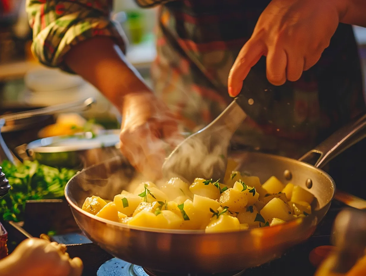 Making German Potato Salad