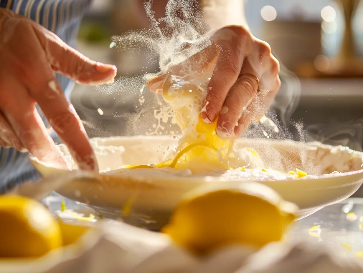 Making Lemon Vanilla Custard