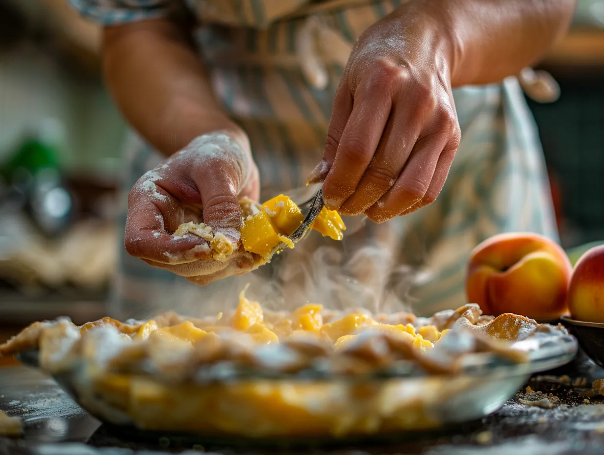 making peach pie