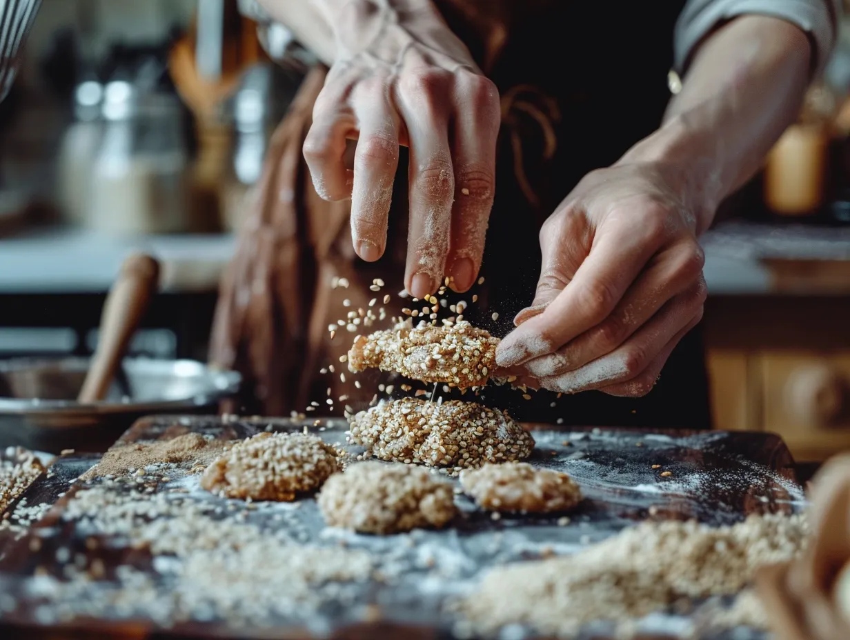 Making Sesame Honey Cookies