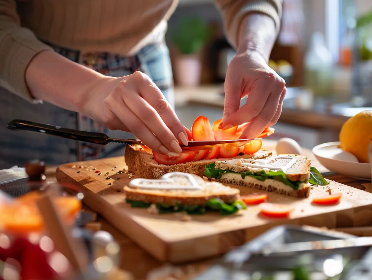 making whimsical easter bunny sandwiches
