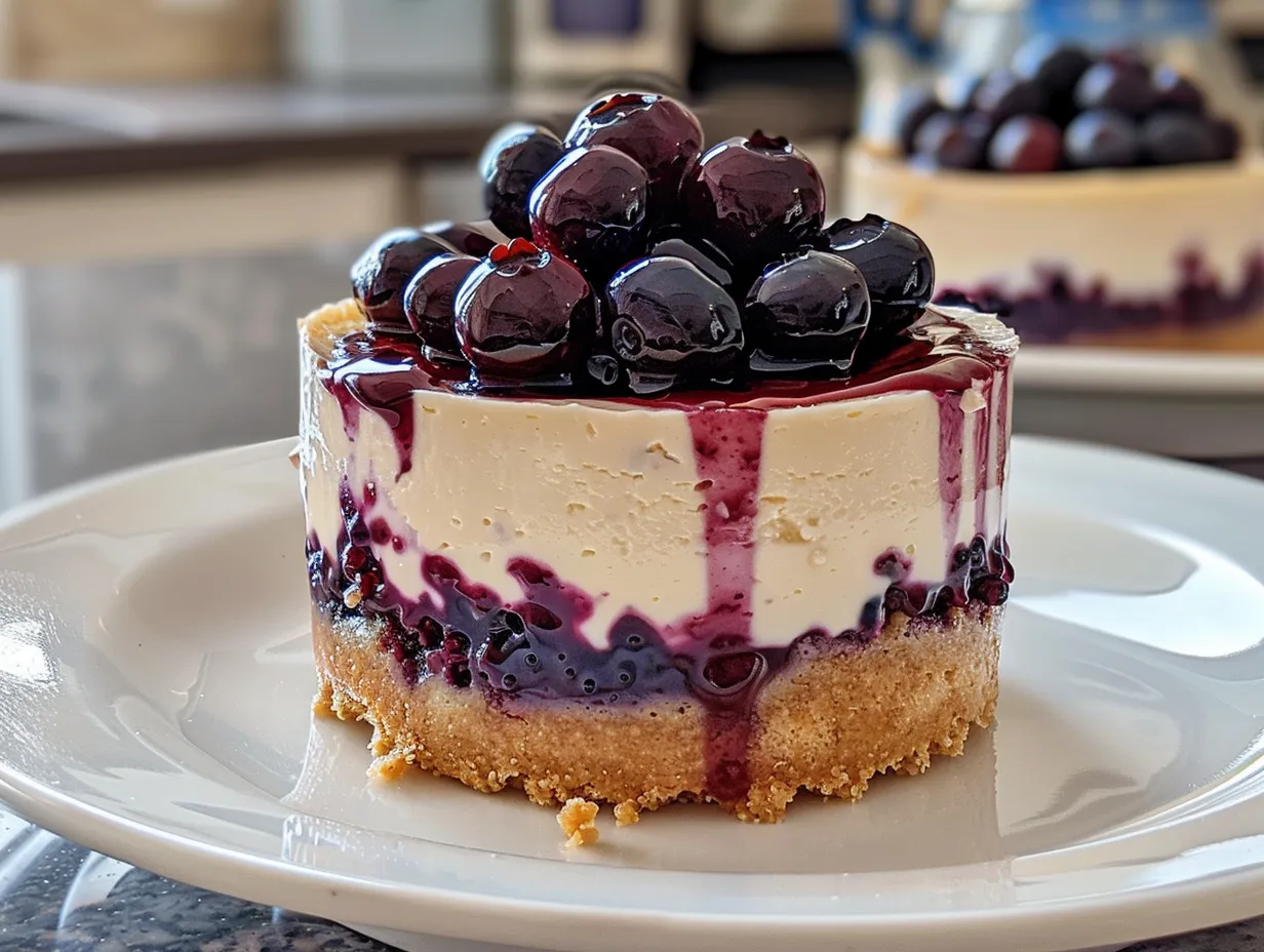 mini blueberry cheesecakes