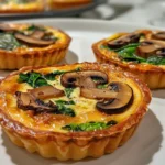 Mini Mushroom and Spinach Quiche Display