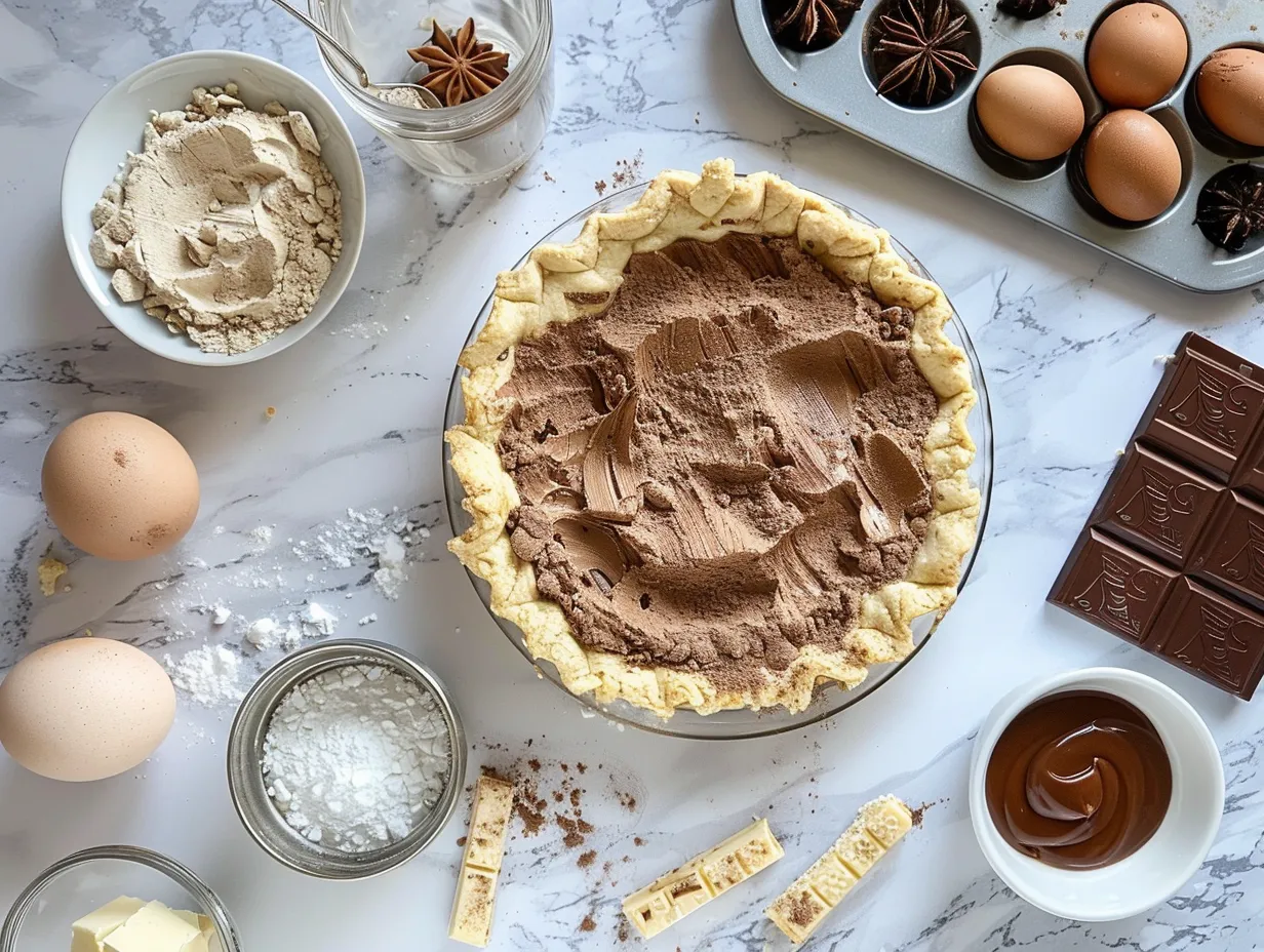 Nutella pie ingredients laid out