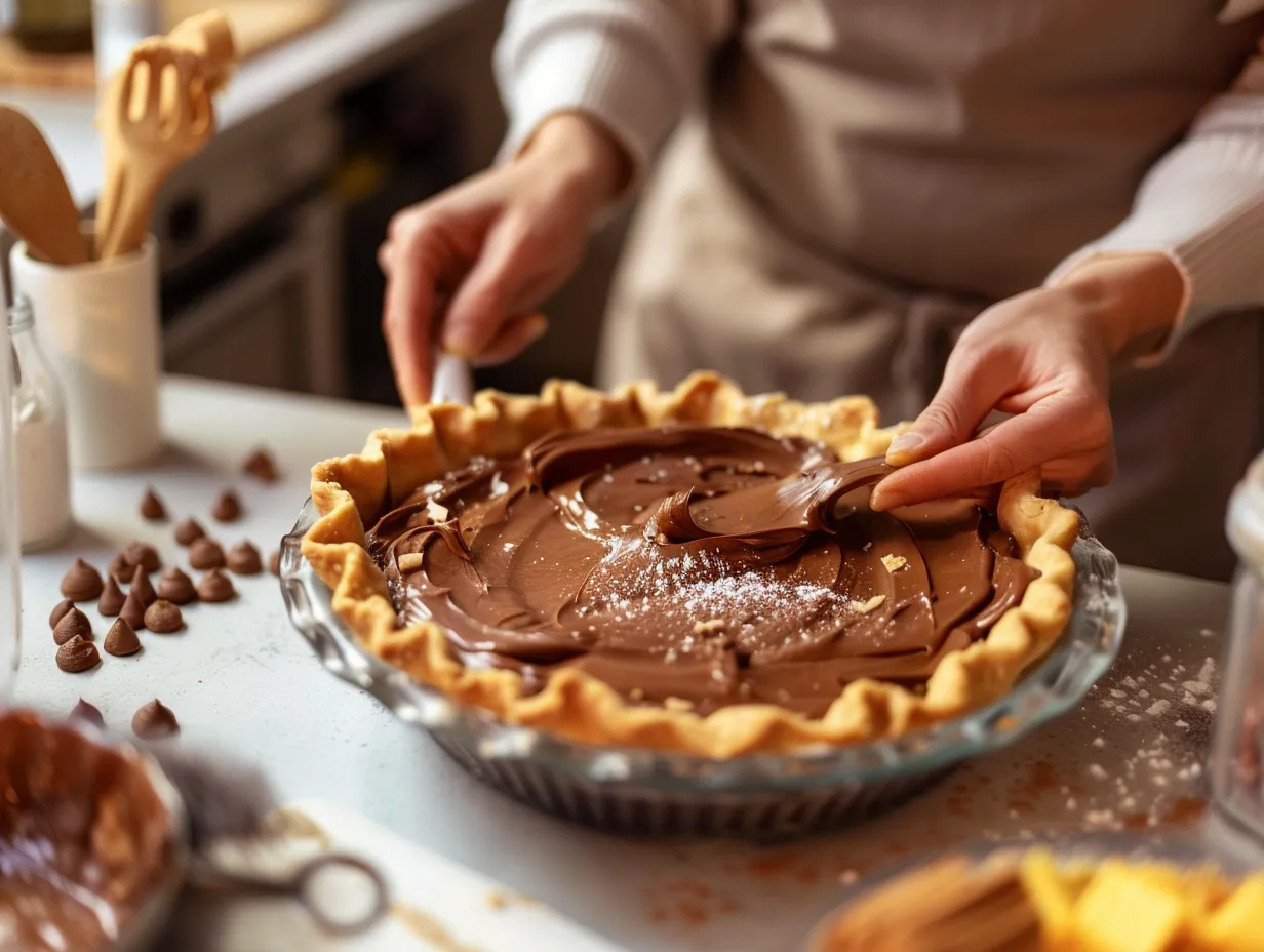 Nutella pie preparation steps
