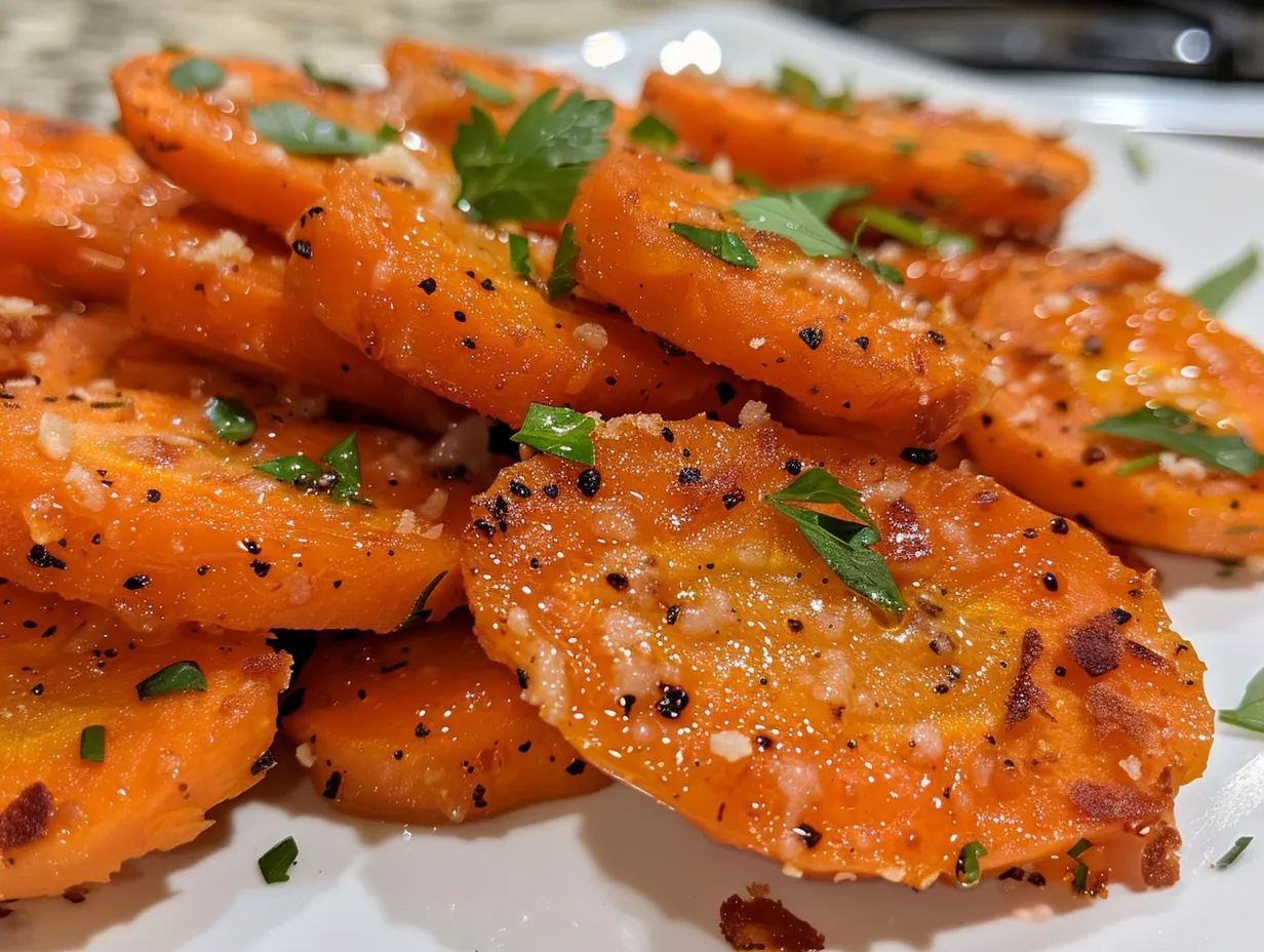 parmesan crusted carrots with hot honey