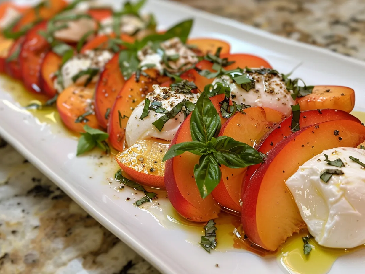 Peach Caprese Salad with Burrata Overview