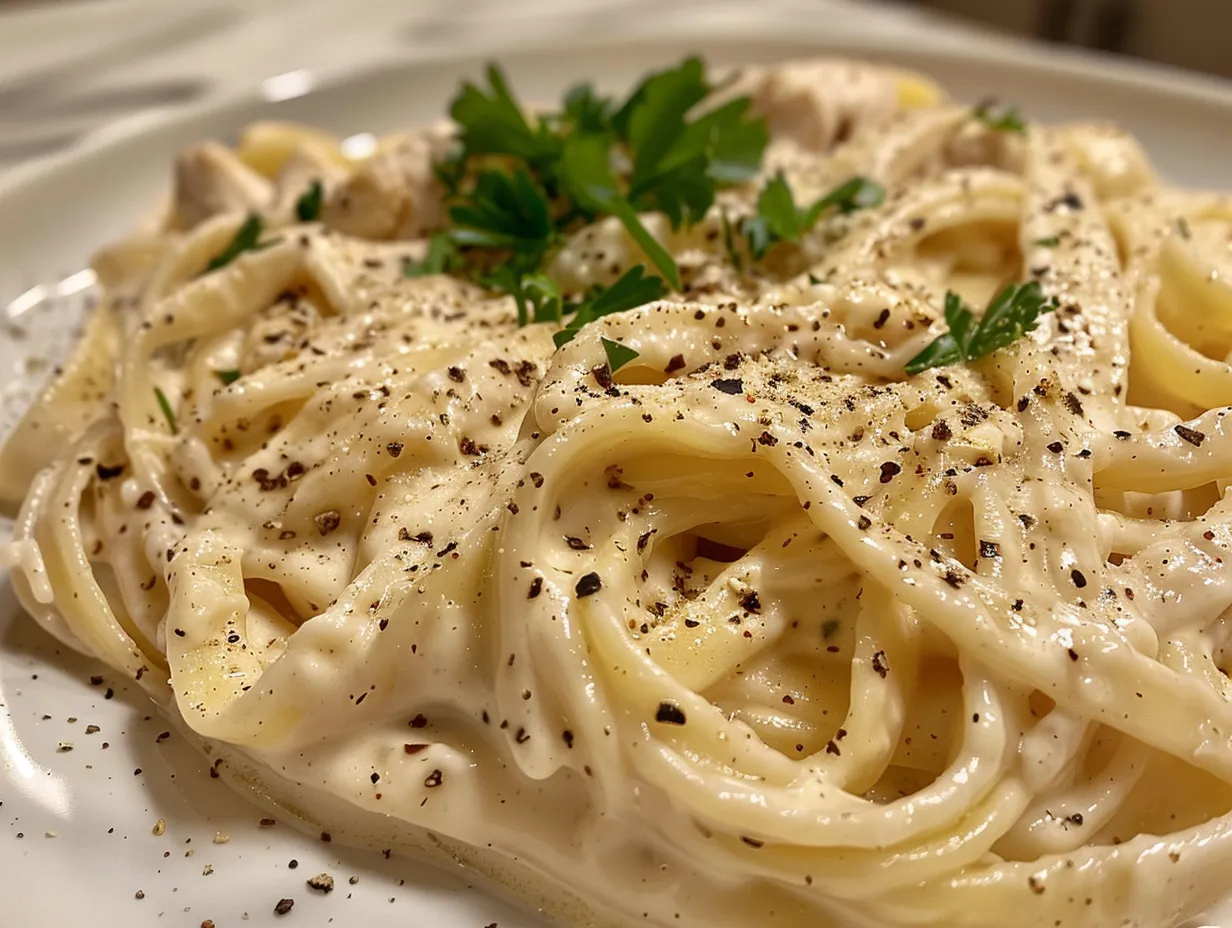 Picture of Easy Rotisserie Chicken Alfredo Dish